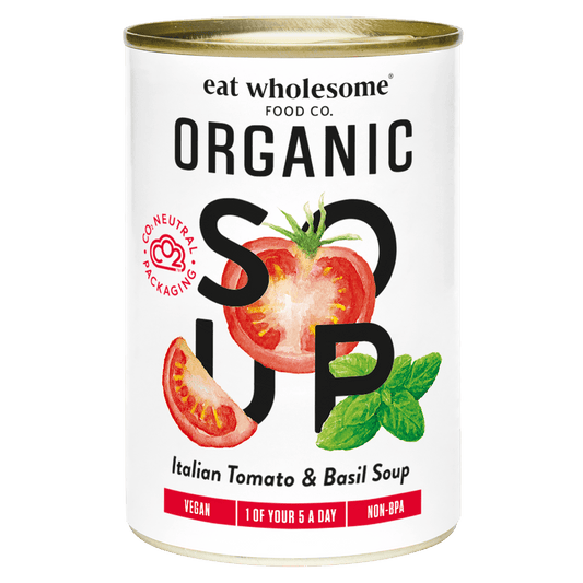 Eat Wholesome Organic Tomato & Basil Soup 400g – Smooth Ready to Heat Soup