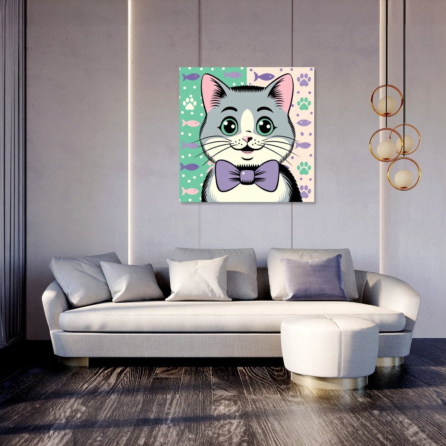 Whimsical Cat Canvas