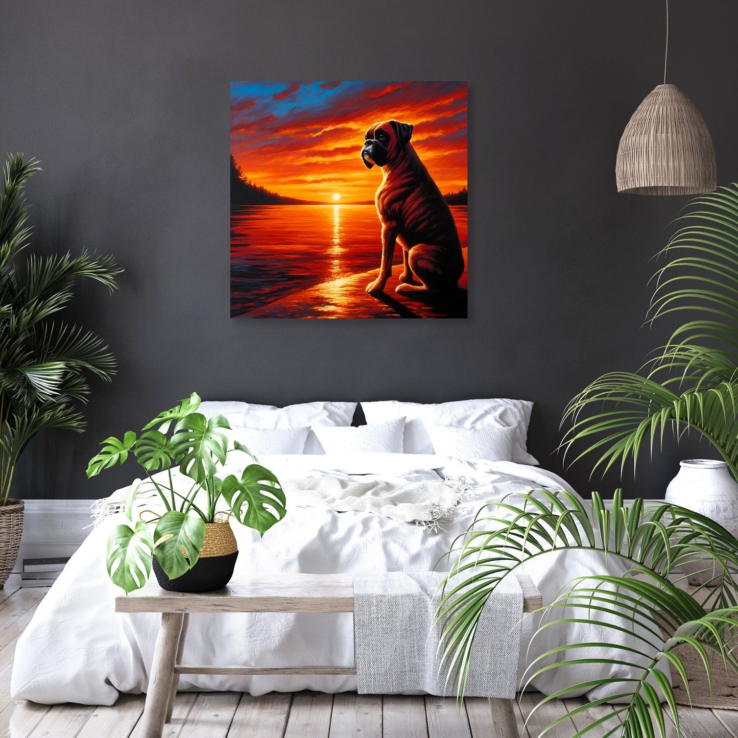 Sunset Serenity Boxer Reflections Canvas