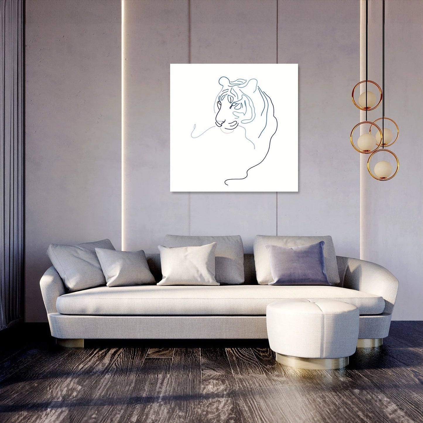 Ethereal Tiger Line Canvas