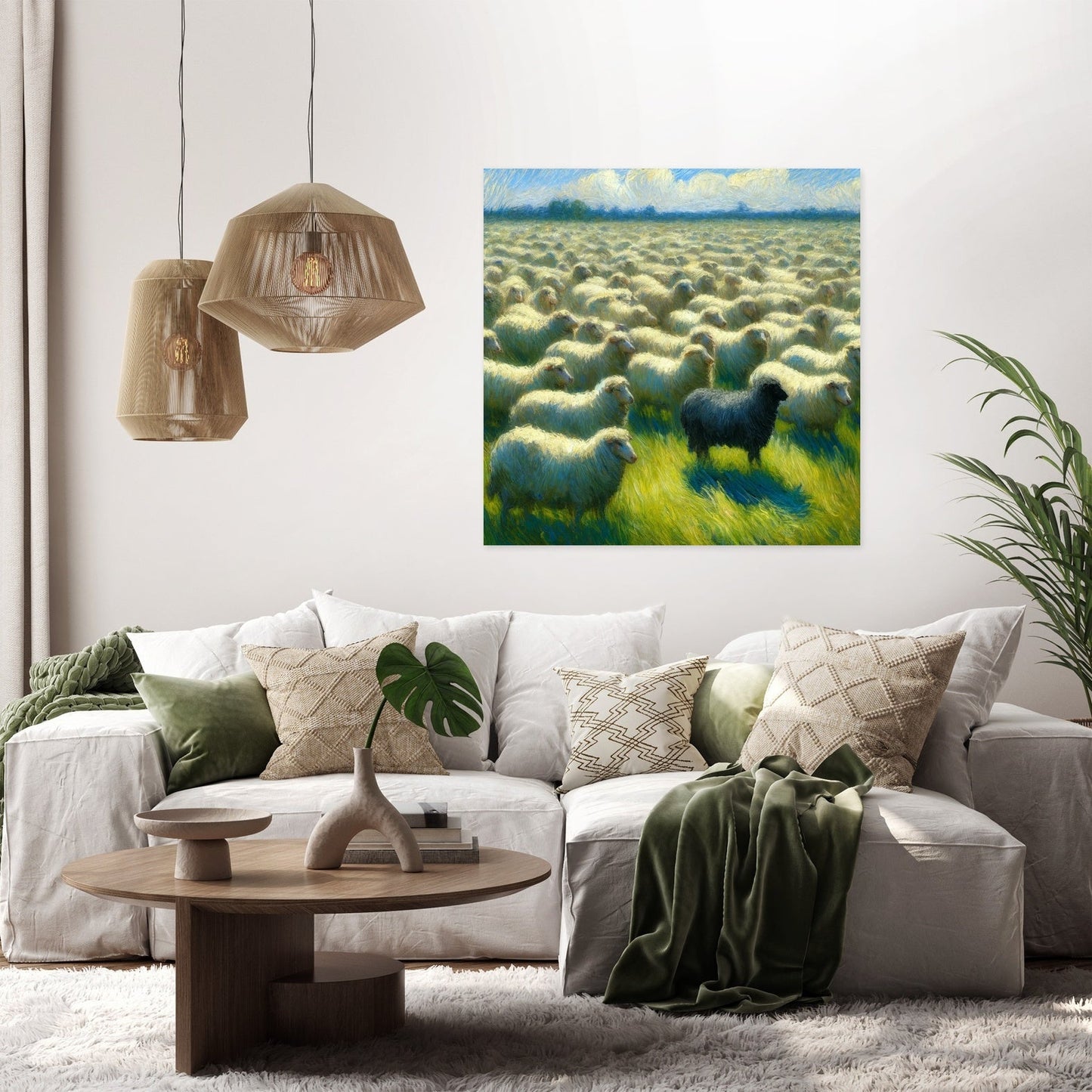Singular Contrast Sheep Canvas