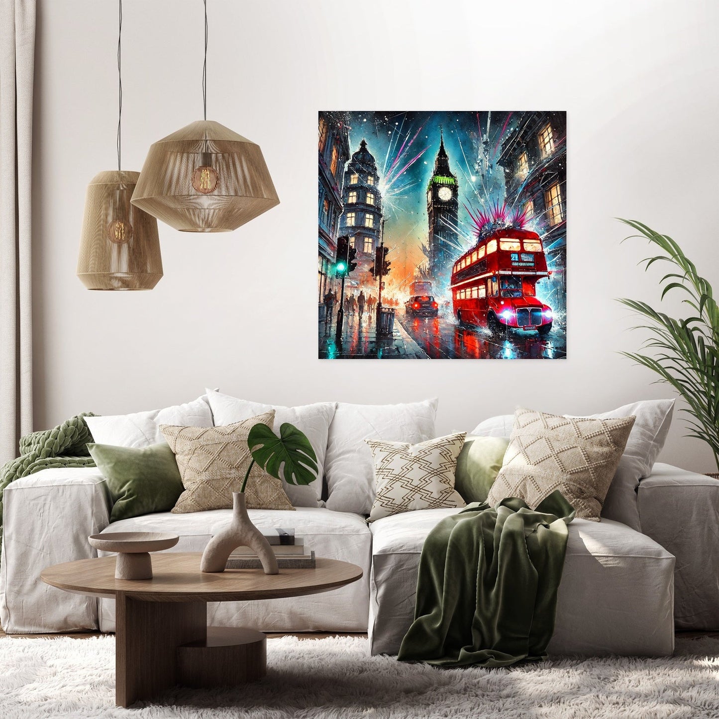 Neon Chaos London Canvas