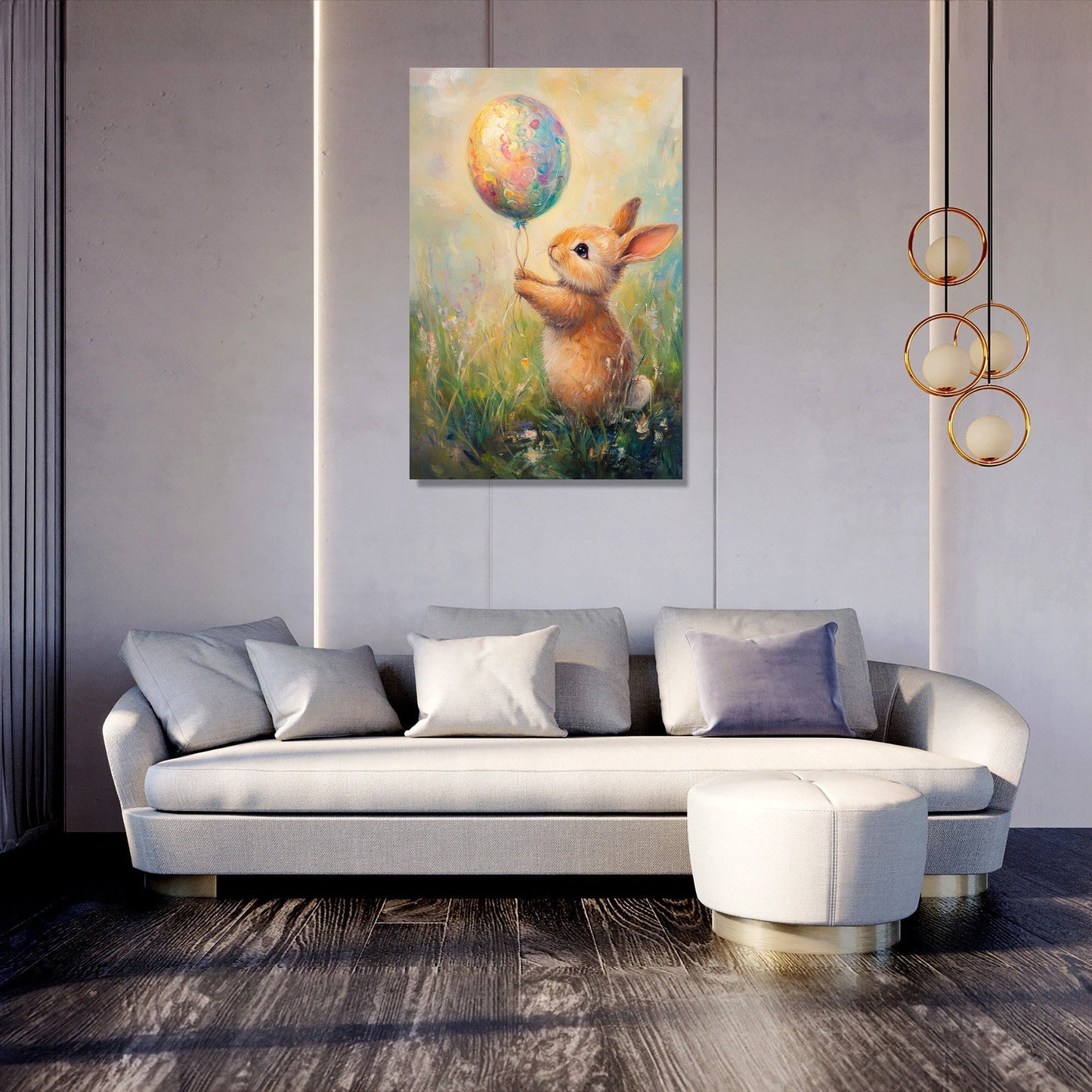 Bunny's Easter Balloon Canvas
