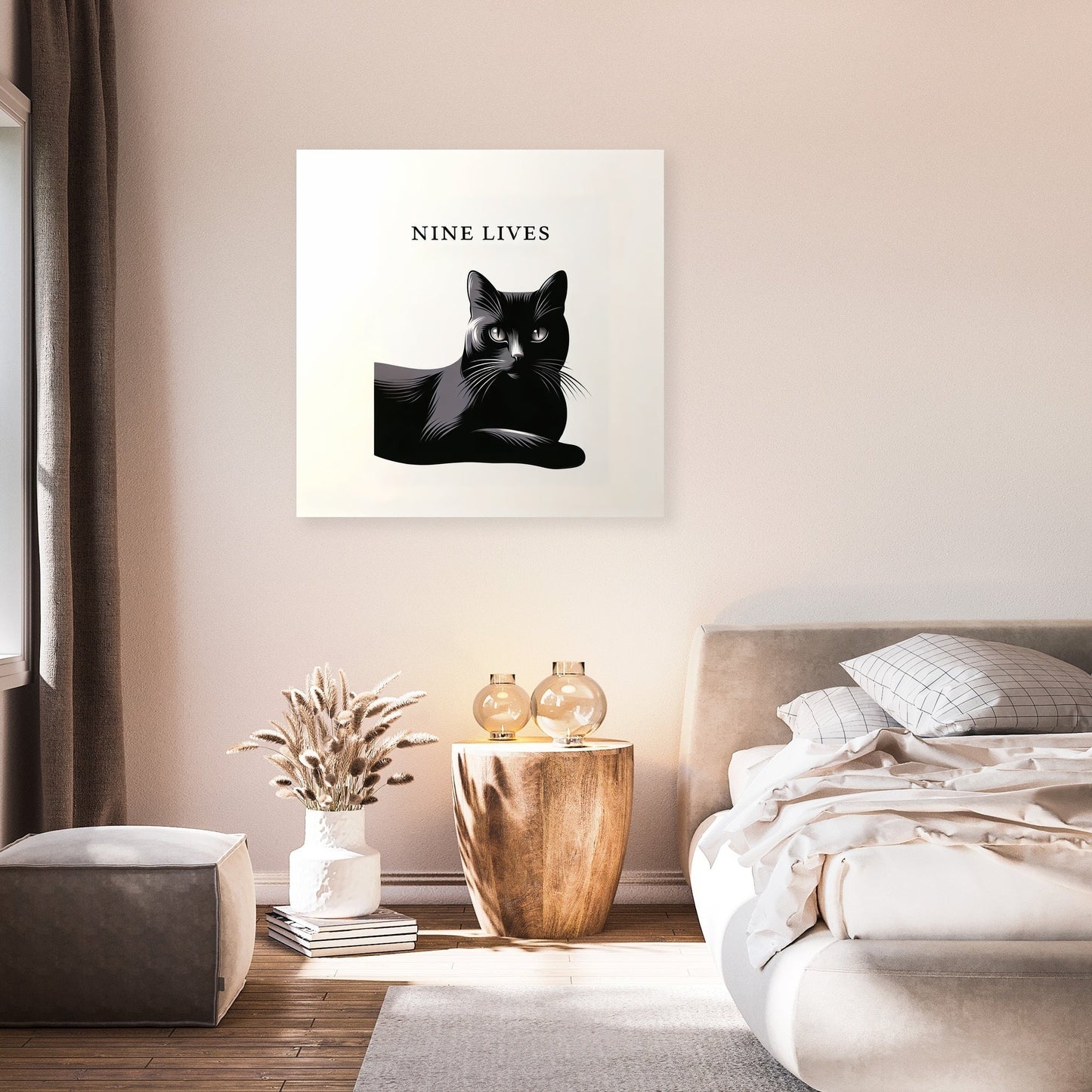 Mysterious Black Cat Canvas