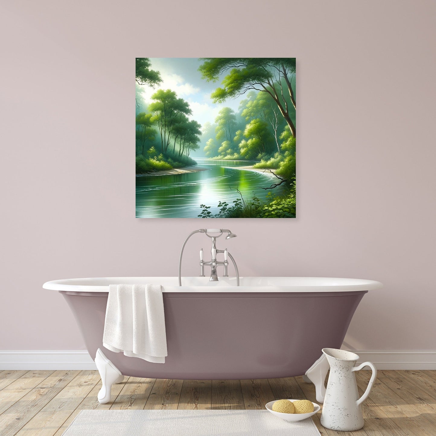Serene Riverbend Canvas