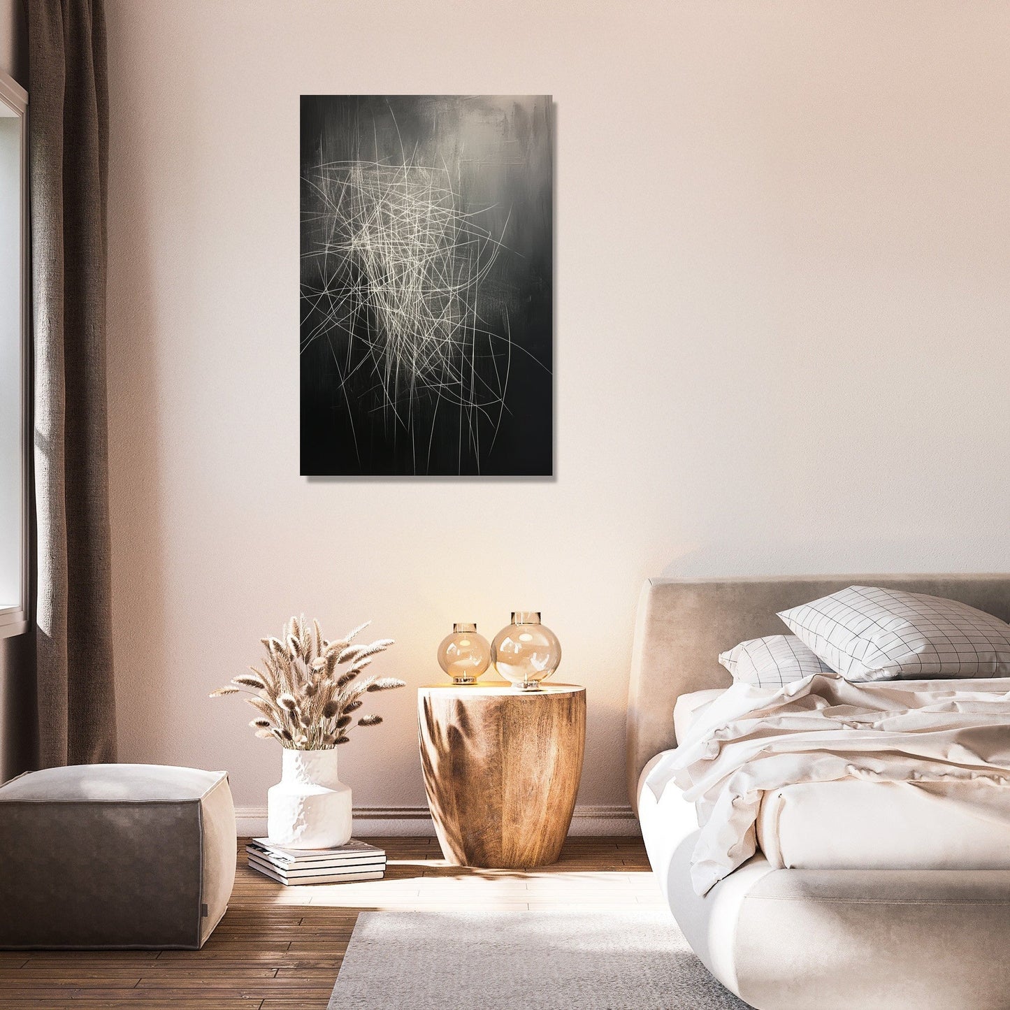 White Lines on Grey Canvas