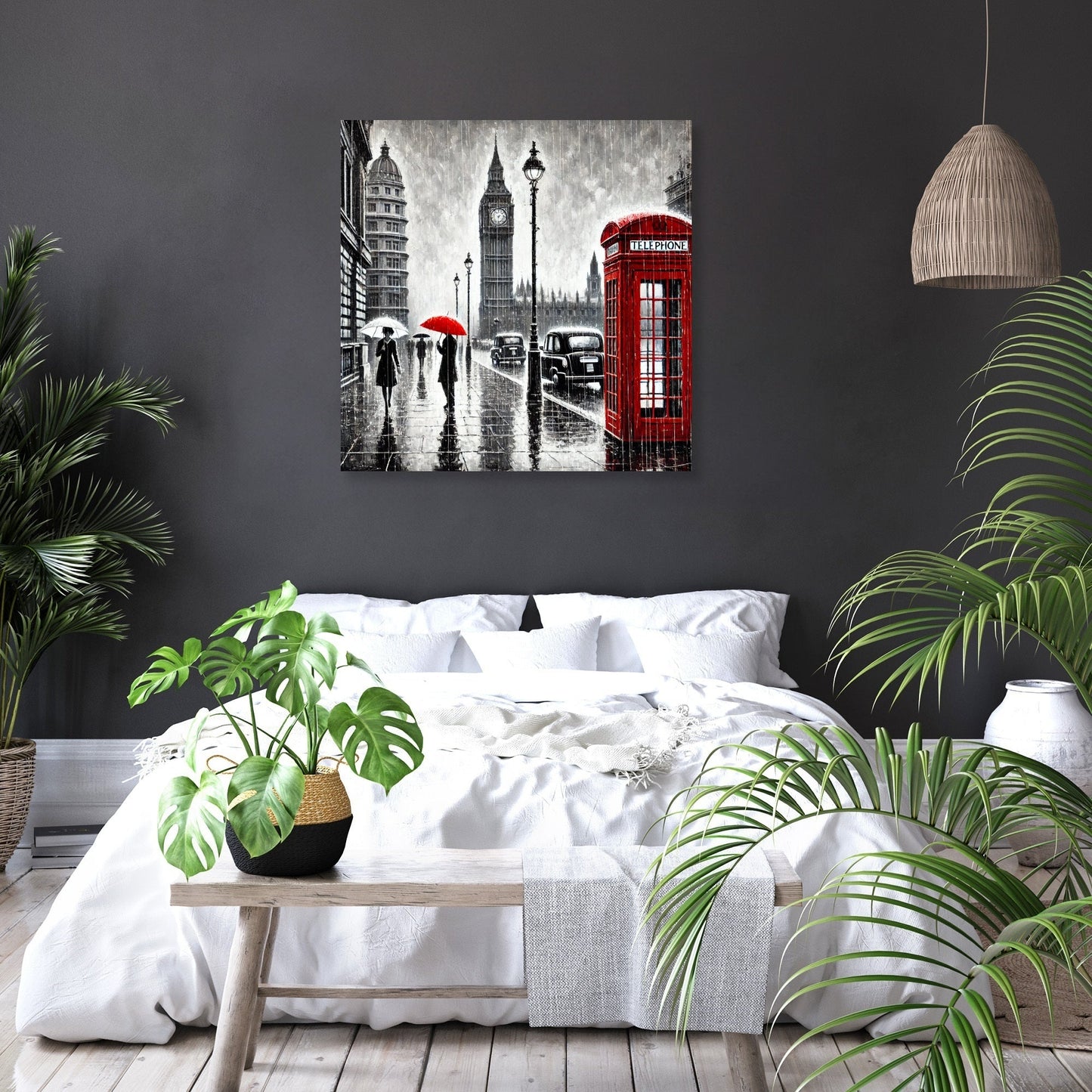 London Rain Stroll Canvas
