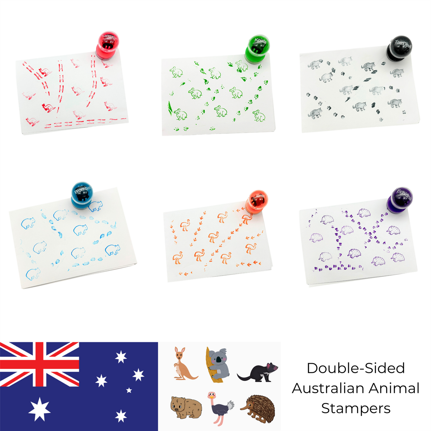 Double Sided Self Inking Australian Animal Stamper (single)