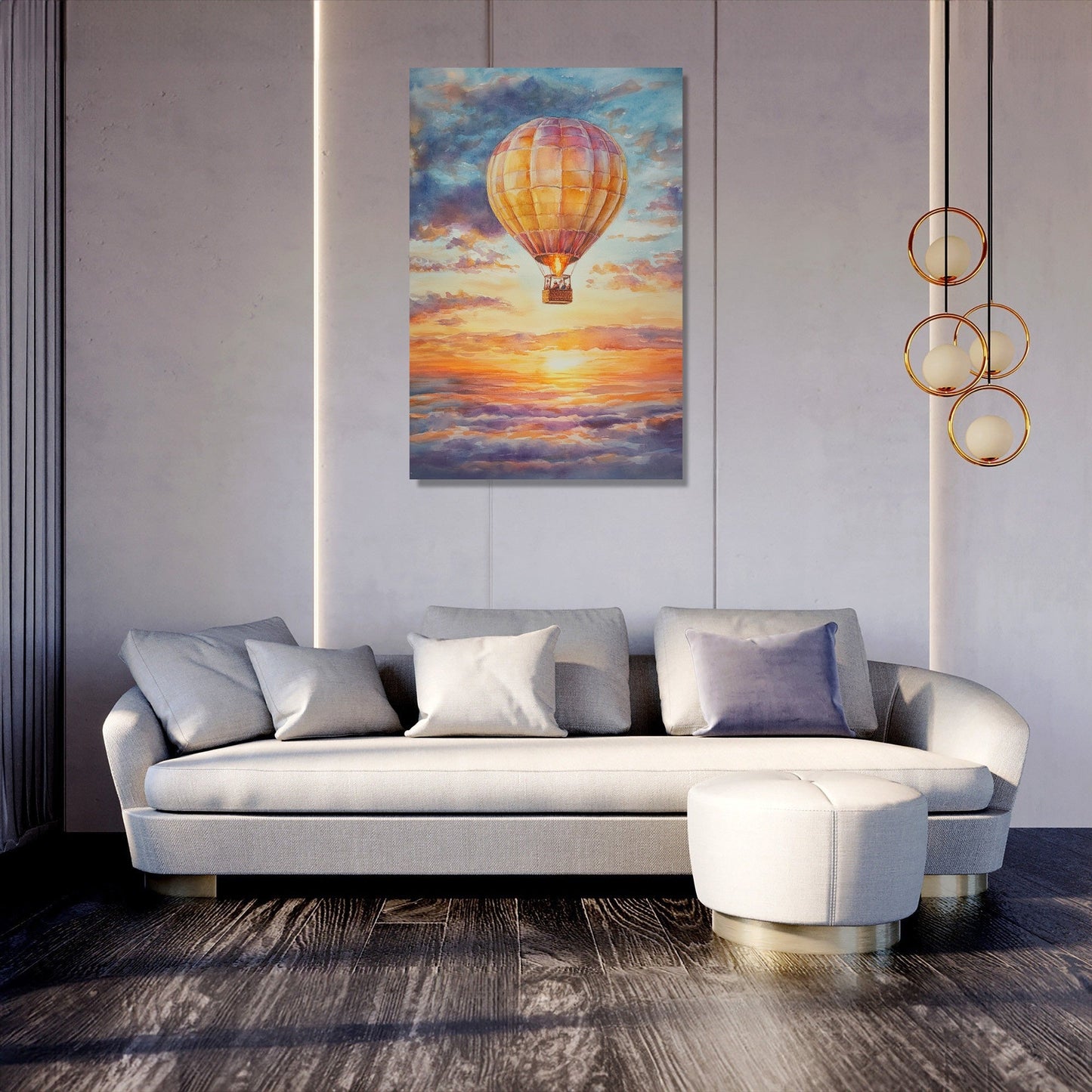 Nostalgic Sunset Balloon Canvas