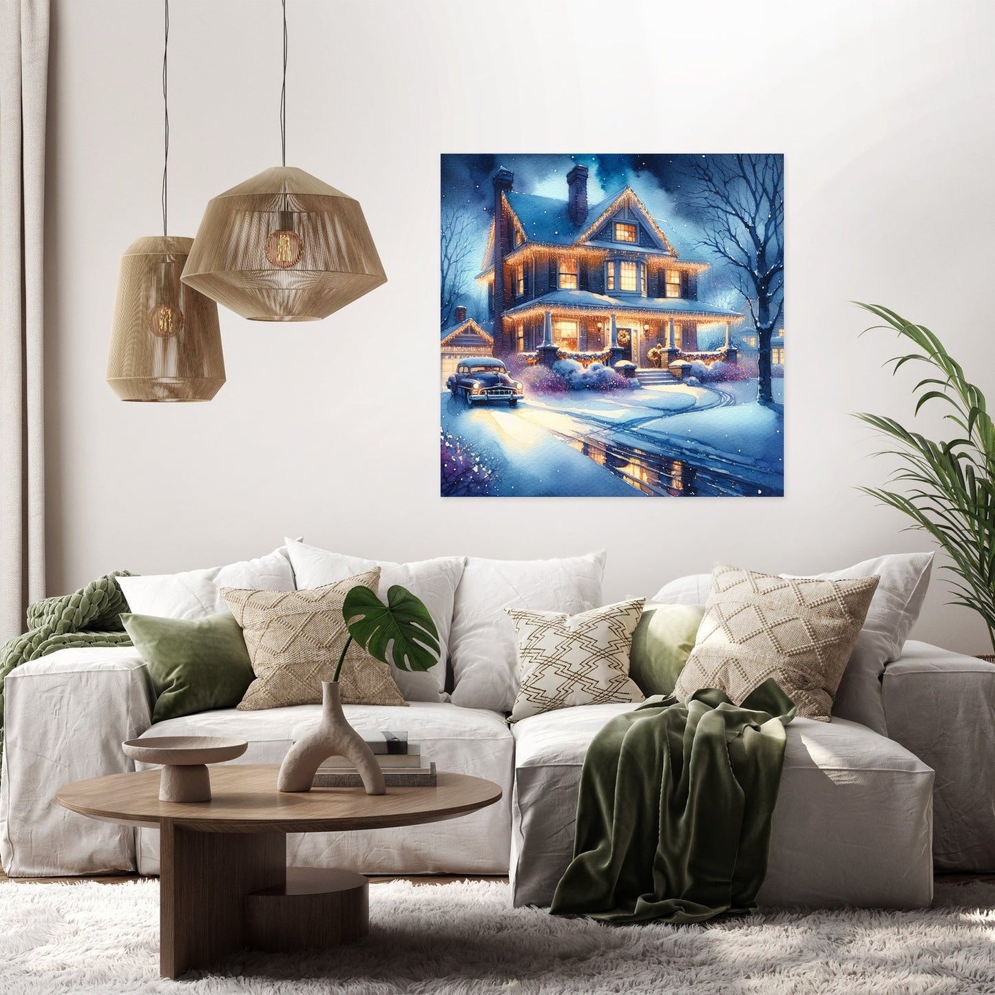 Melancholic Winter Night Canvas
