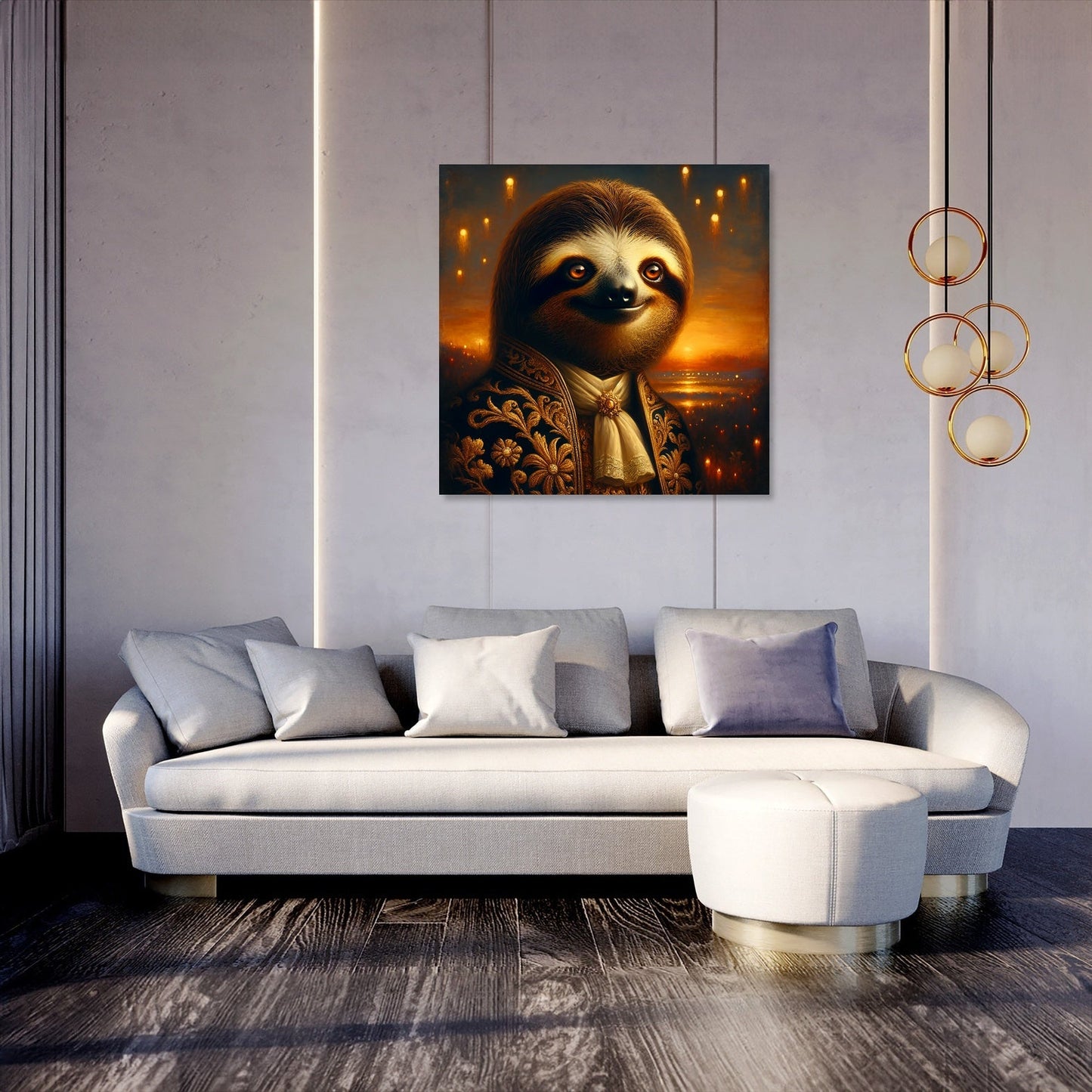 Regal Dusk Sloth Canvas