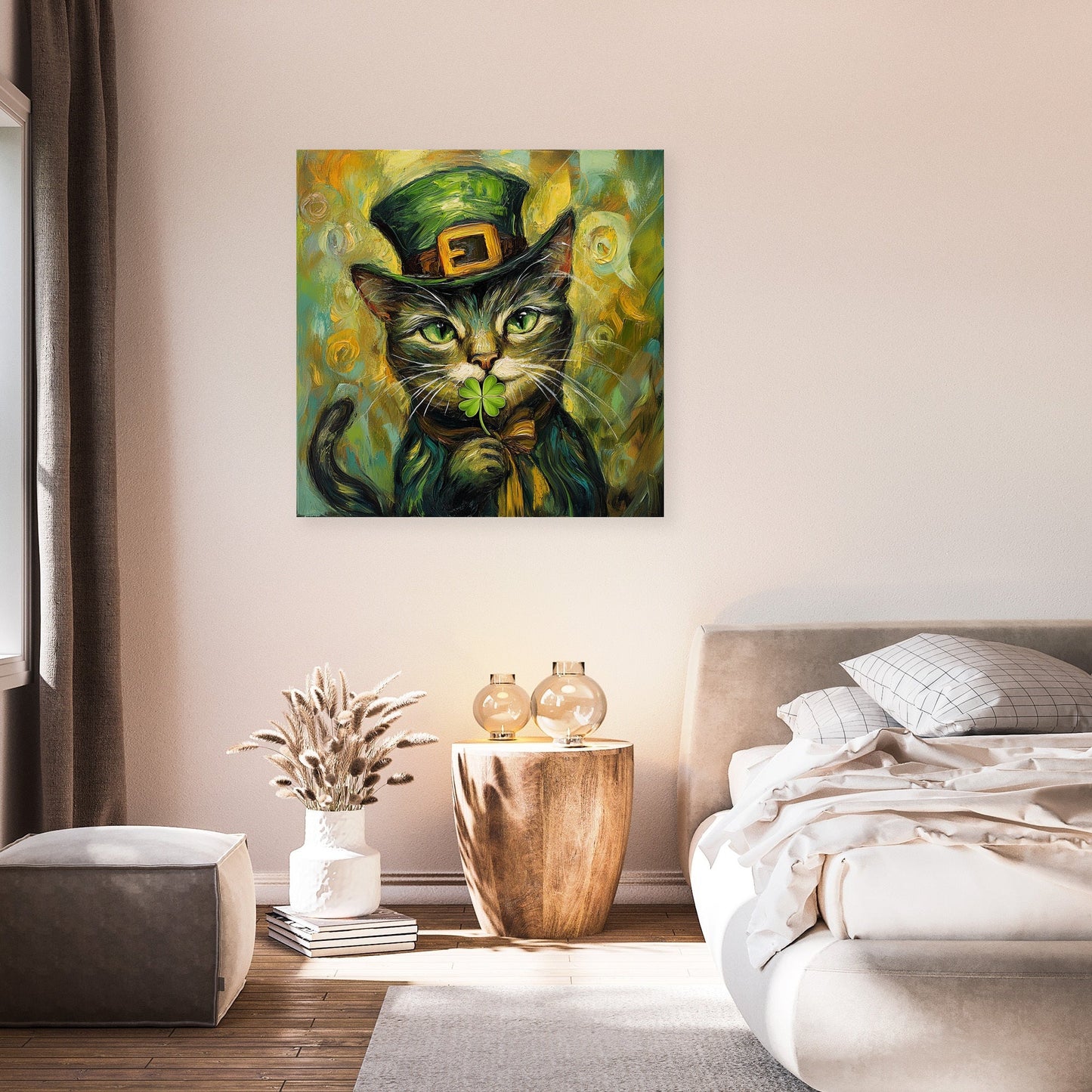 Leprechaun Cat Canvas