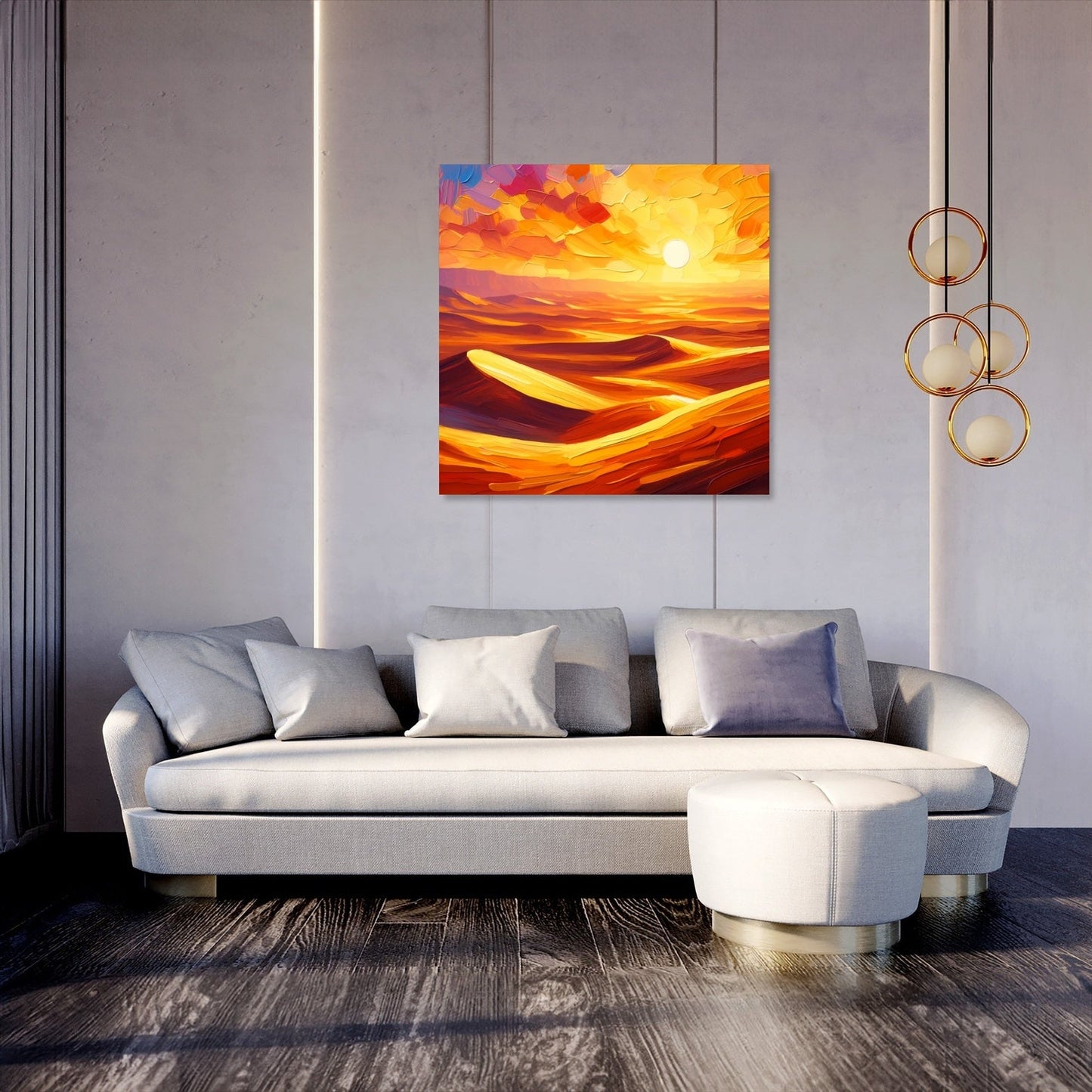 Golden Desert Dunes Canvas