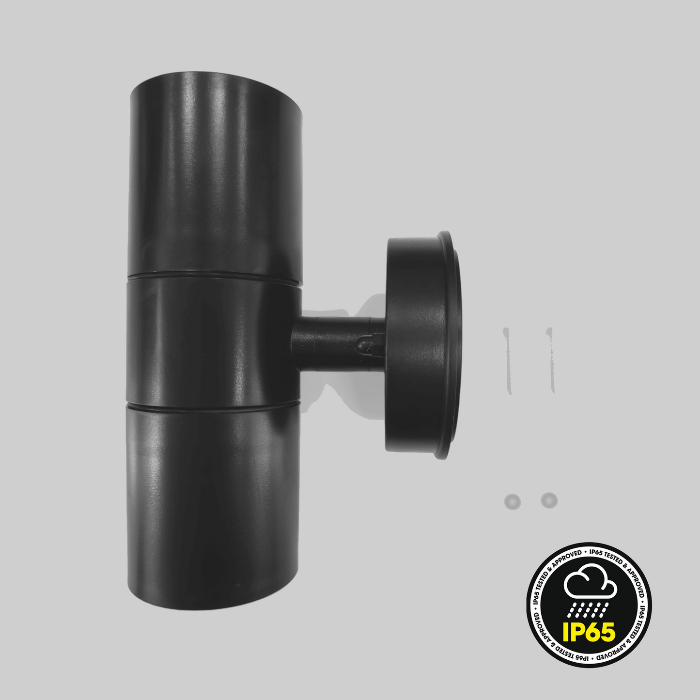 Eclipse Duo Black Outdoor Wall Mounted Up / Down LED Light Mains Wired IP65