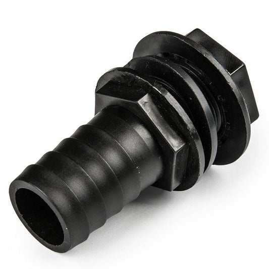 Tank Connector with Washer 3/4" BSPM & 1" Barb Outlet