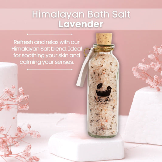 Eco Bath London Lavender Himalayan Bath Salt 300g - Pink Himalayan Bath Salt Infused with Lavender