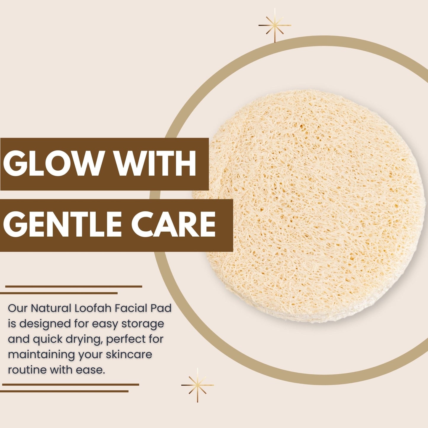 Eco Bath London Natural Loofah Face Exfoliating Scrubber Pads - 6 Count (1 Pack)