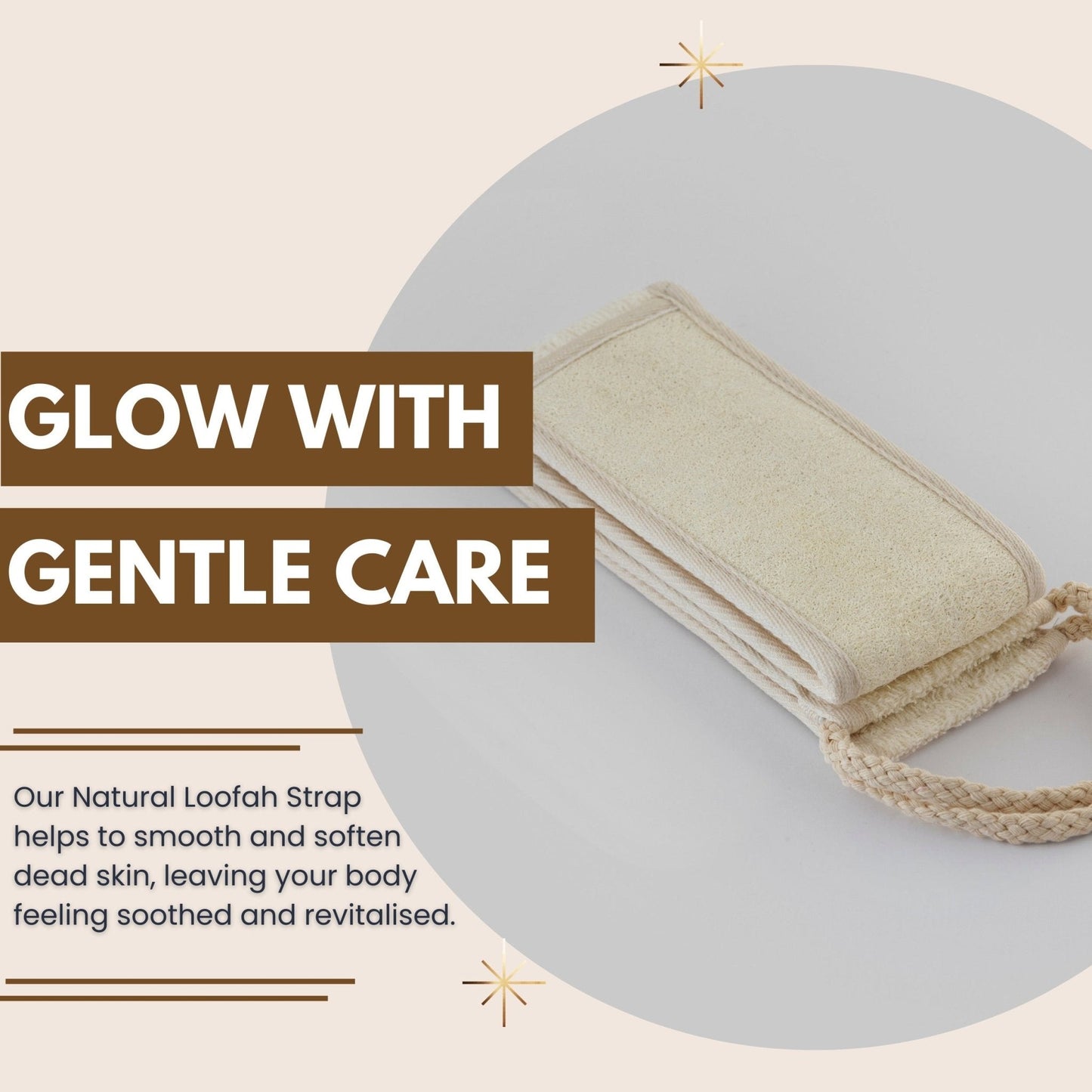 Eco Bath London Natural Loofah Strap - Premium Back Scrubber for Deep Exfoliation