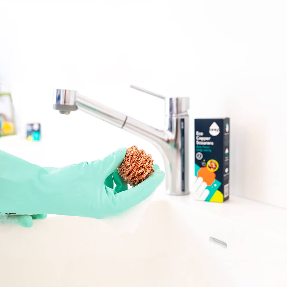 Eco Copper Scourers 2-Pack | Recyclable Antibacterial Scrubbers