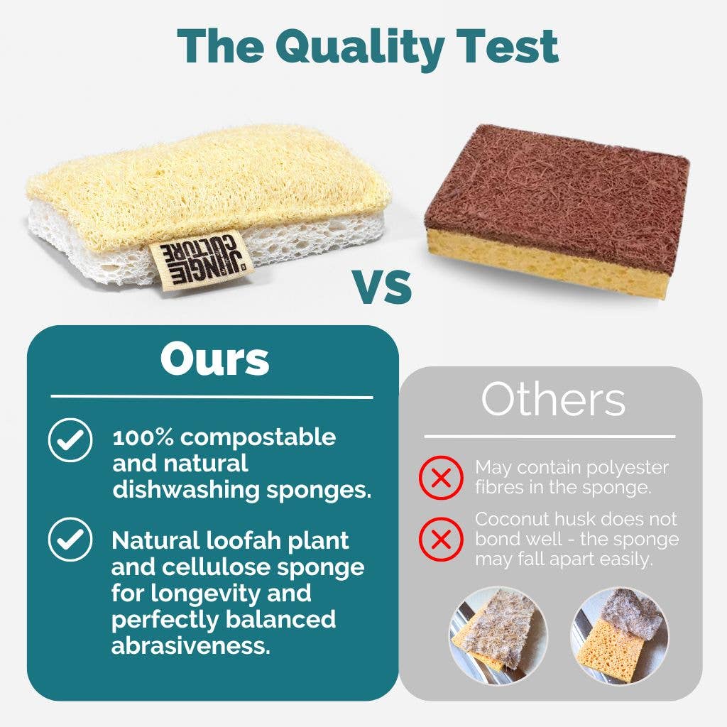 Dual Sided Eco Dish Sponges - 4 Pack