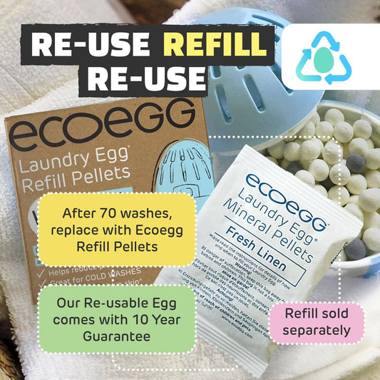 Ecoegg Bio Laundry Egg Fresh Linen 70 Washes Refillable Detergent Alternative