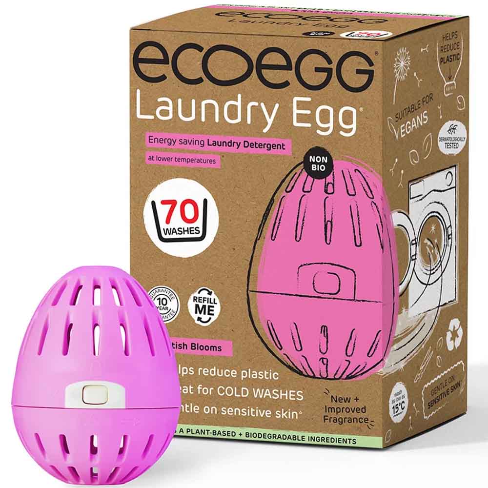 ECOEGG Laundry Egg Washing  Detergent British Blossom - Plastic Free Eco Washing Egg, 70 Washes