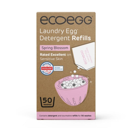 ECOEGG Laundry Egg Washing Detergent Refill Pellets Spring Blossom - Plastic Free Eco Washing Egg, 50 Washes