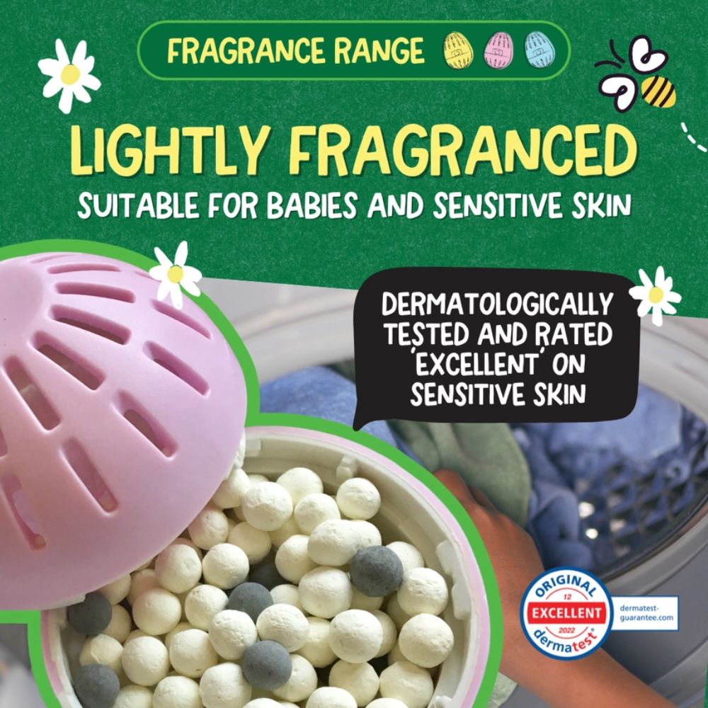 ECOEGG Laundry Egg Washing Detergent Refill Pellets Spring Blossom - Plastic Free Eco Washing Egg, 50 Washes