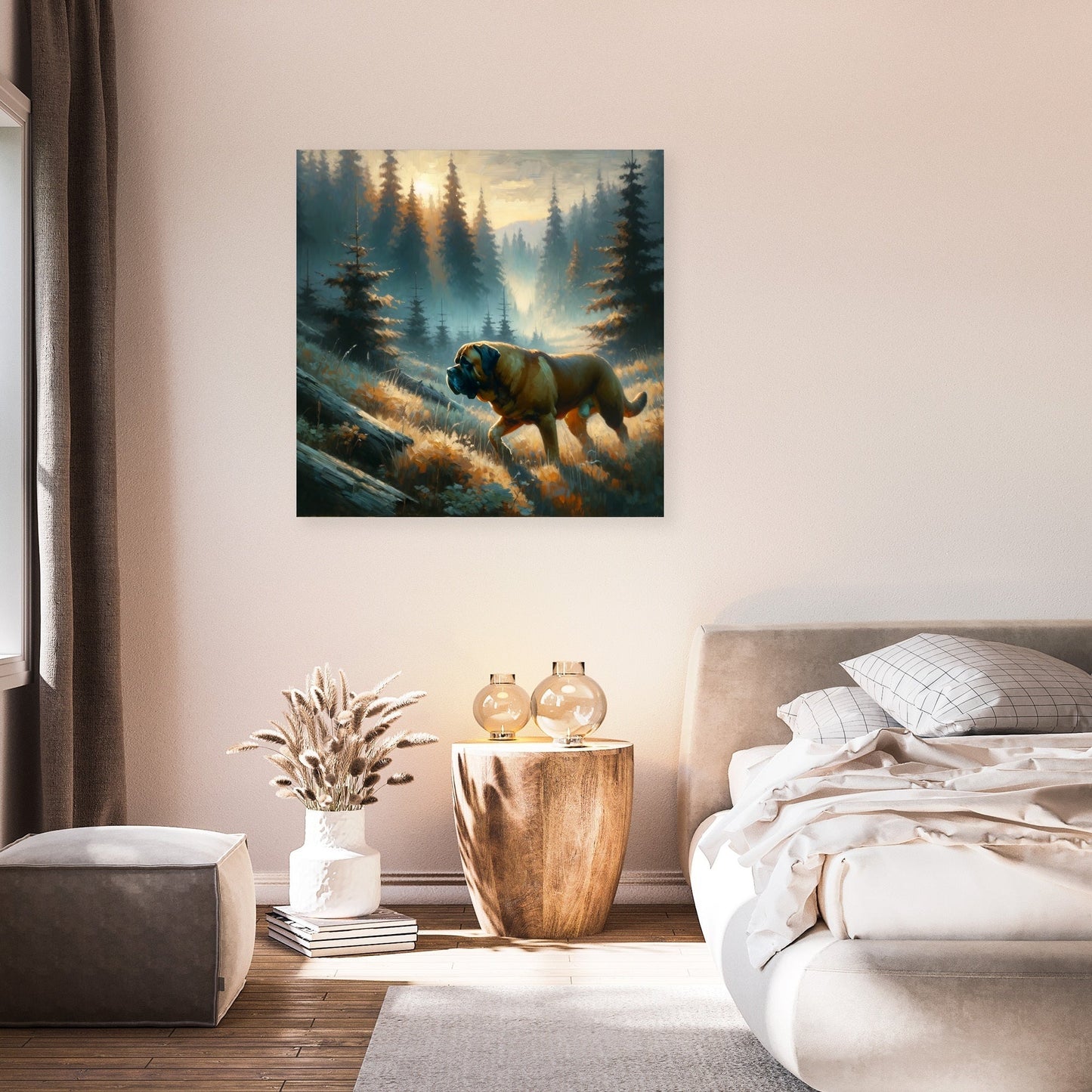 Misty Wilderness Explorer Bullmastiff Canvas