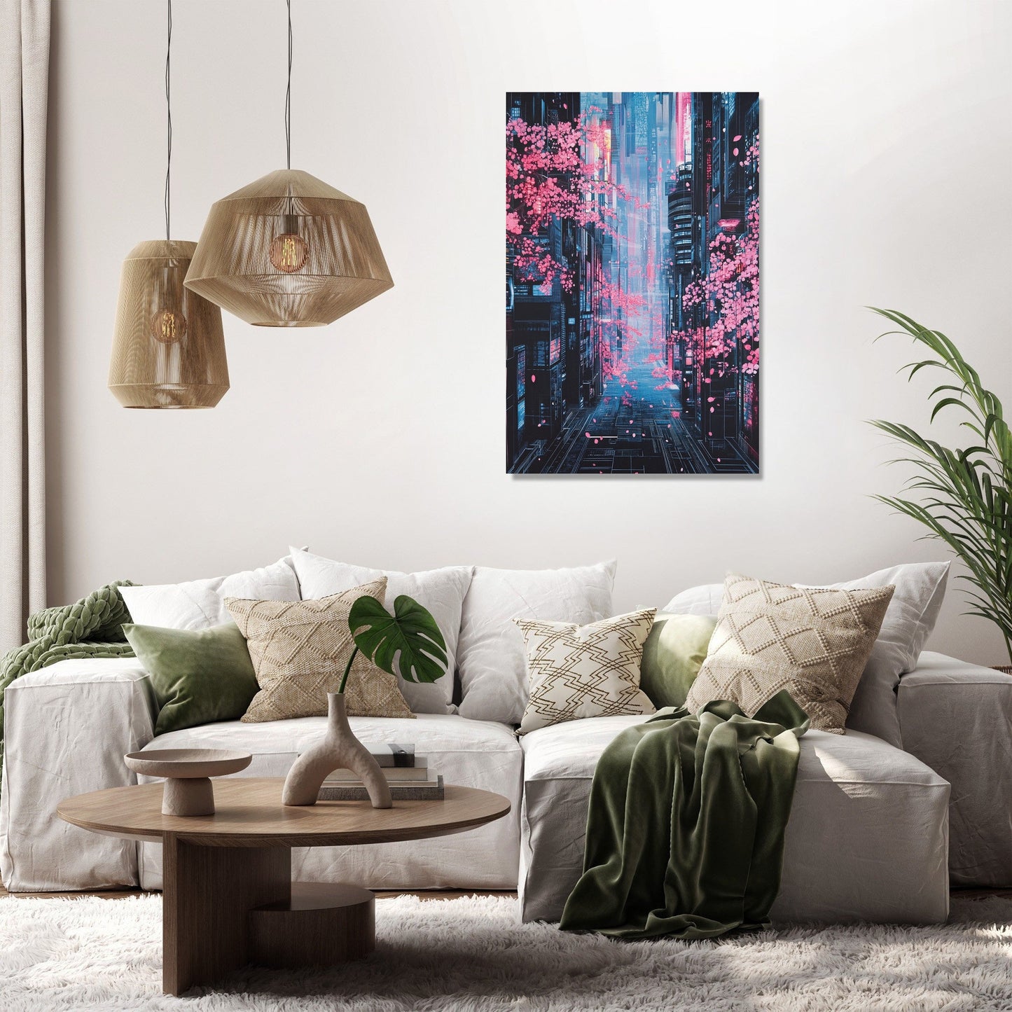 Neon Cyberspace Canvas
