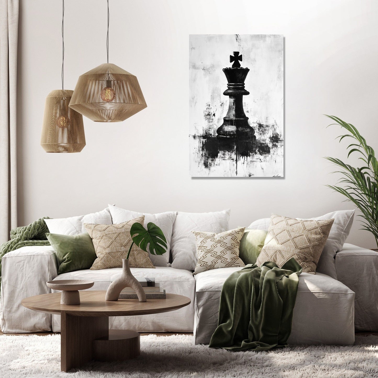 Chessboard Contemplation Canvas