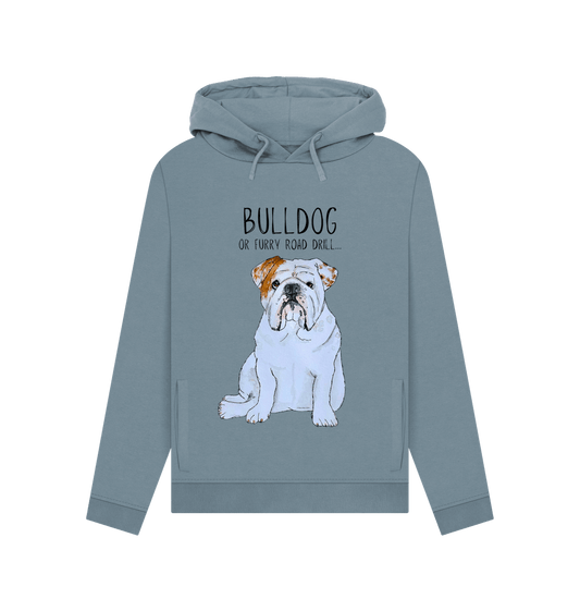 Bulldog Bold: Furry Road Drill Women’s Hoodie for Rebel Comfort!