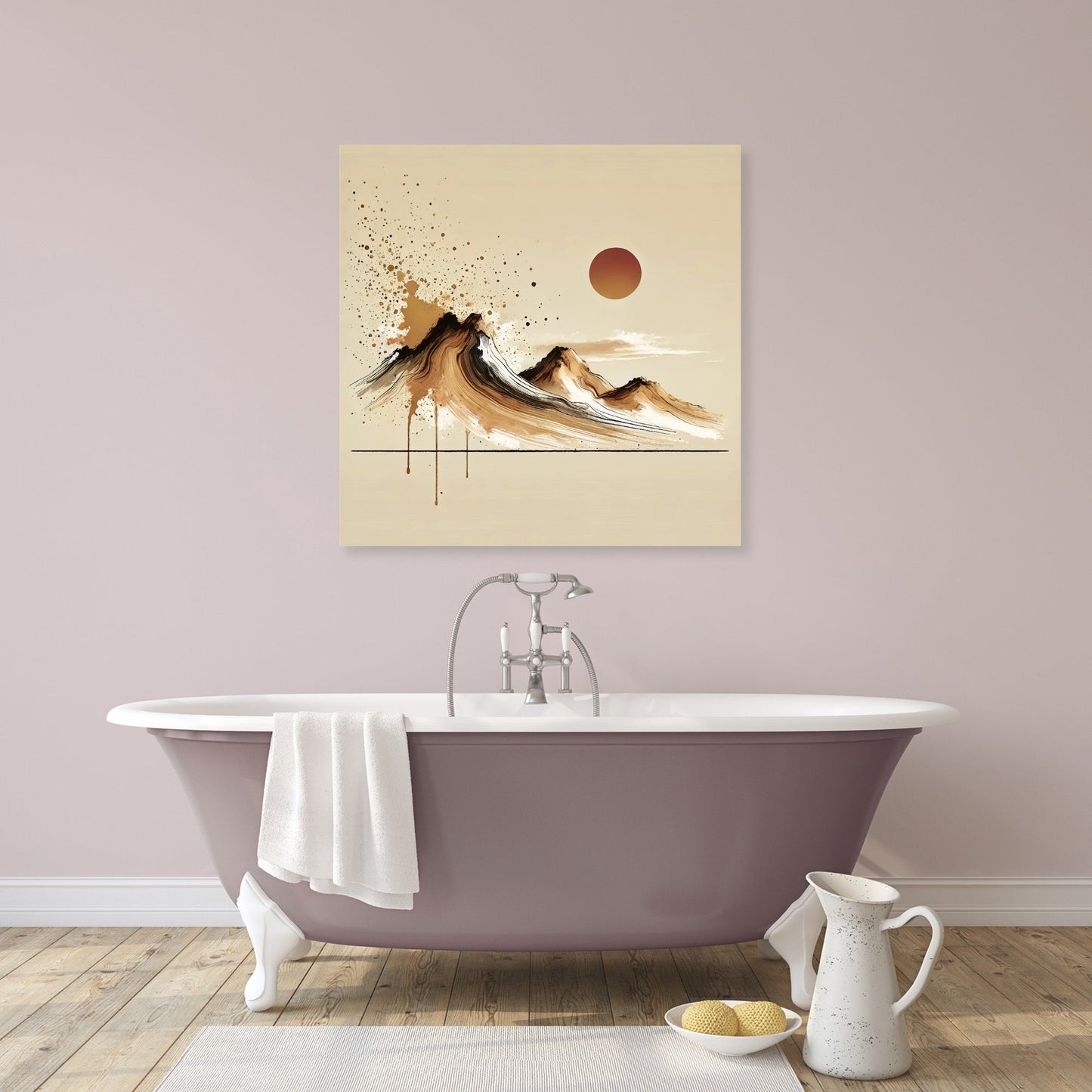 Tranquil Mountain Splash Canvas
