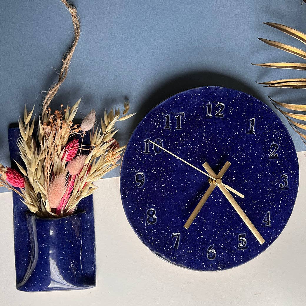 Dark Blue Wall Clock