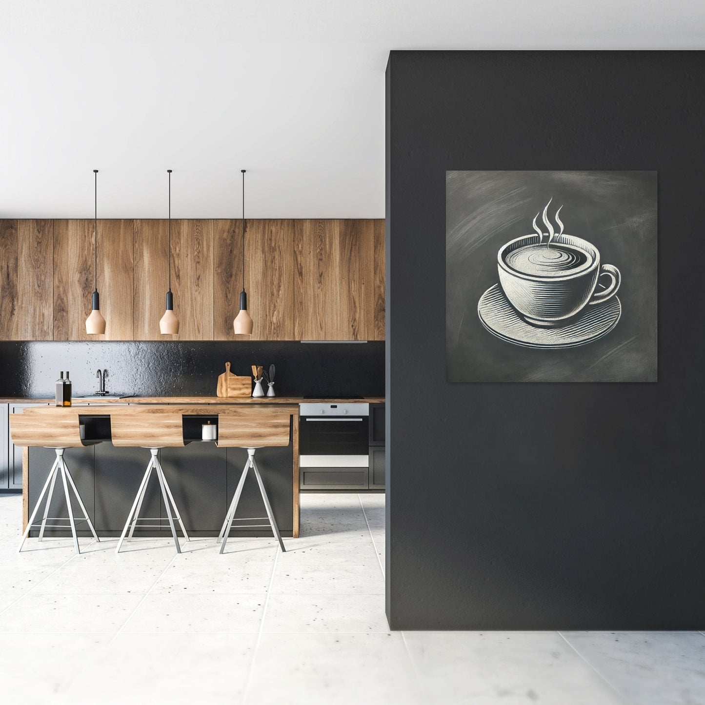 Café Chalkboard Coffee Canvas