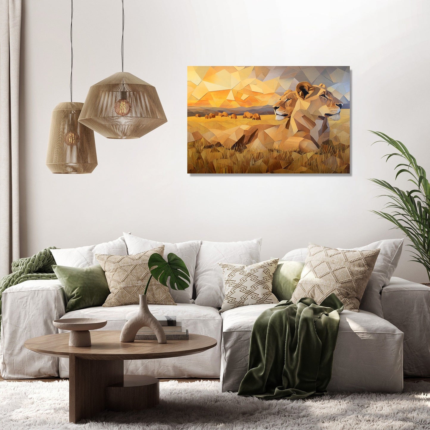 Geometric Lions Canvas