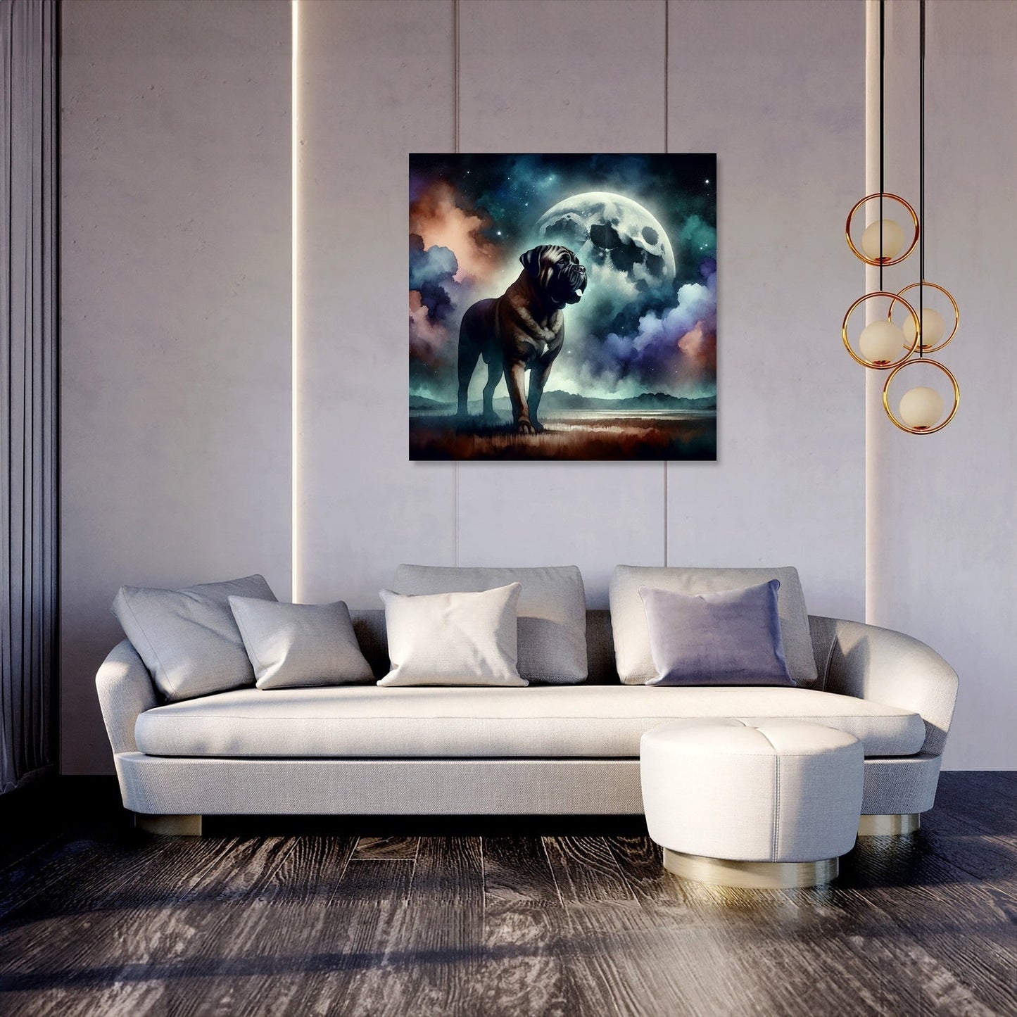 Moonlit Guardian Bullmastiff Canvas