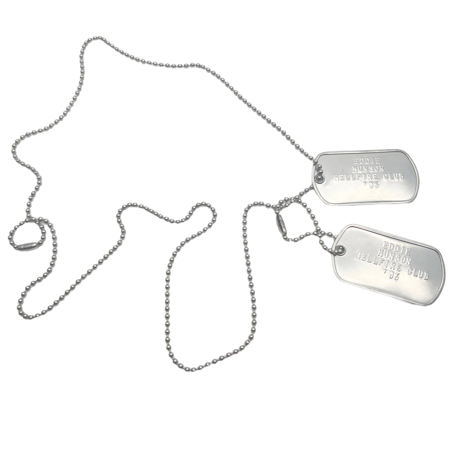 'EDDIE MUNSON' Dog Tags - Costume Cosplay Prop Replica Military - Stainless Steel Chains Included