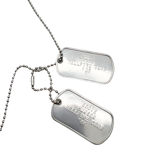 'EDDIE MUNSON' Dog Tags - Costume Cosplay Prop Replica Military - Stainless Steel Chains Included