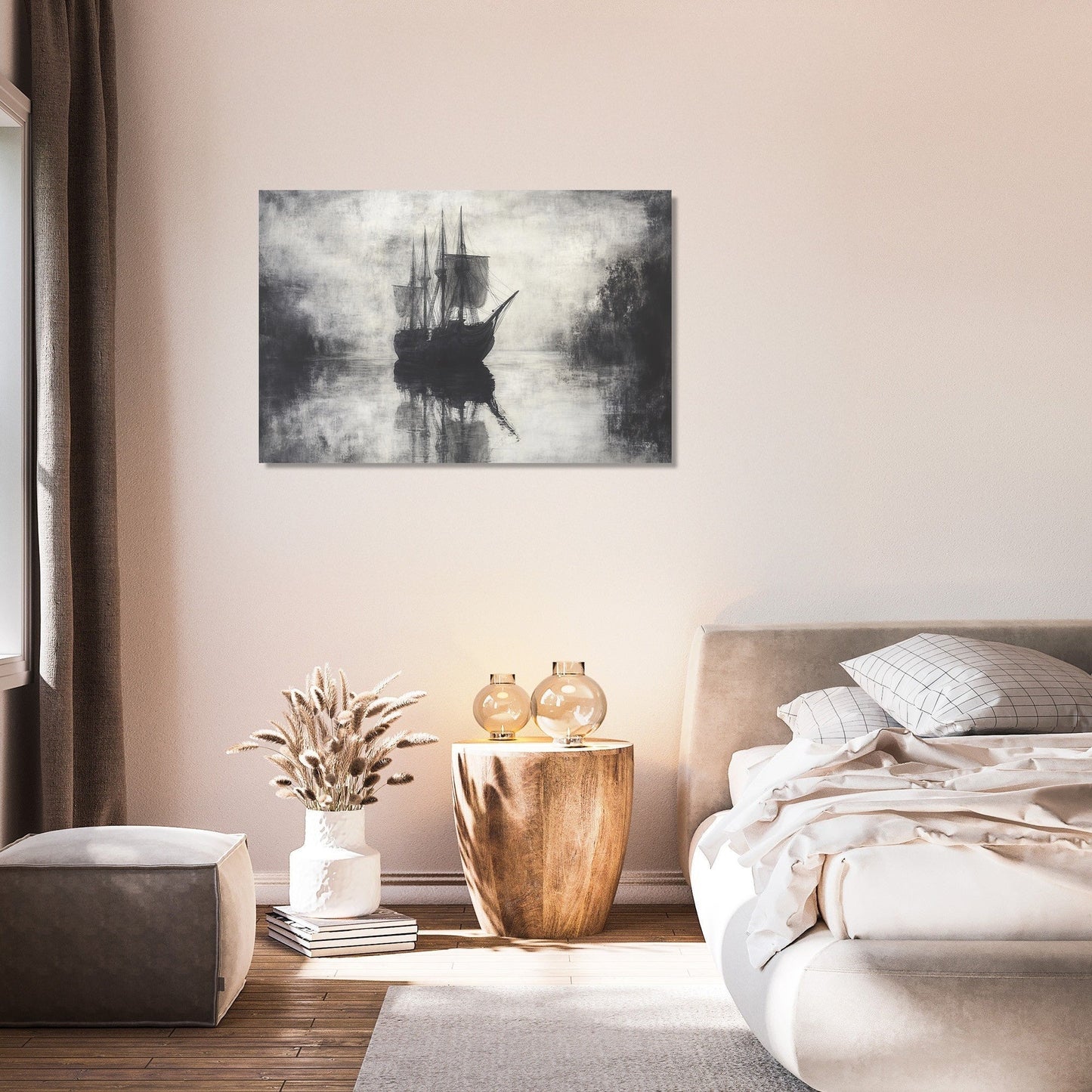Ghostly Vessel Reflection Canvas