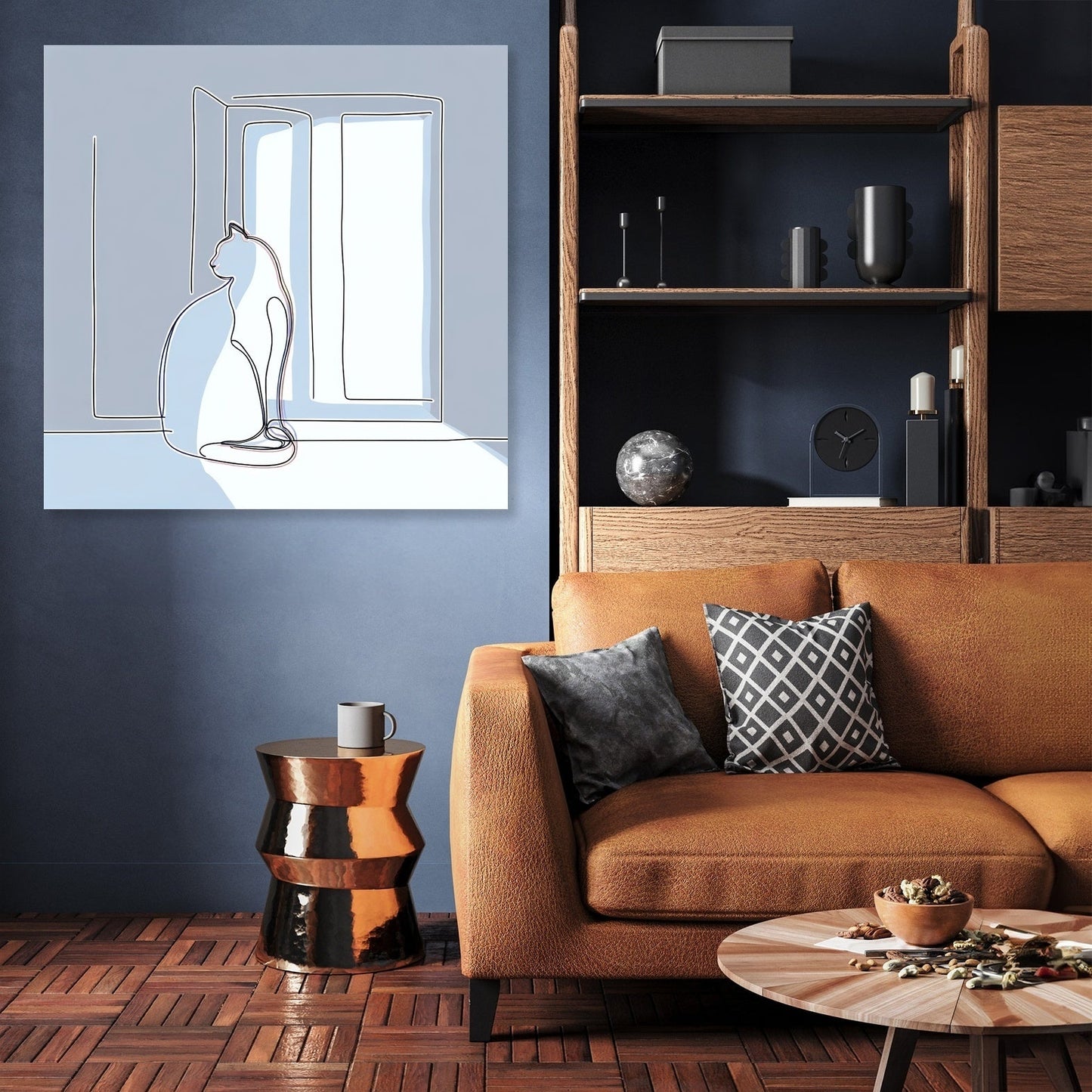 Sunlit Feline Grace Canvas