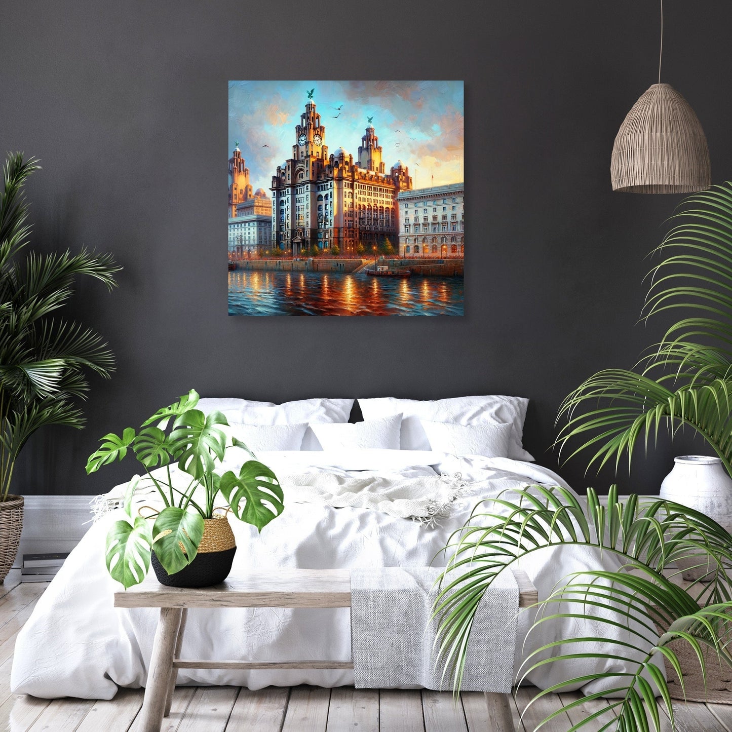 Liverpool Royal Liver Building Dusk Impression Canvas