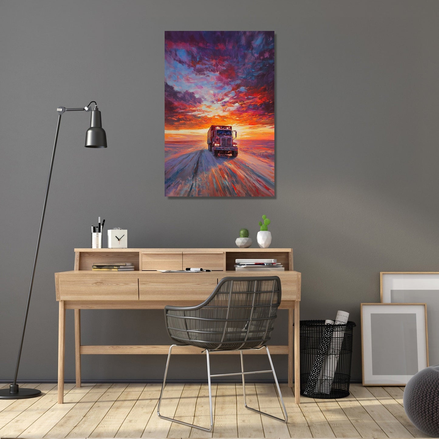 Desert Lorry Sunset Canvas