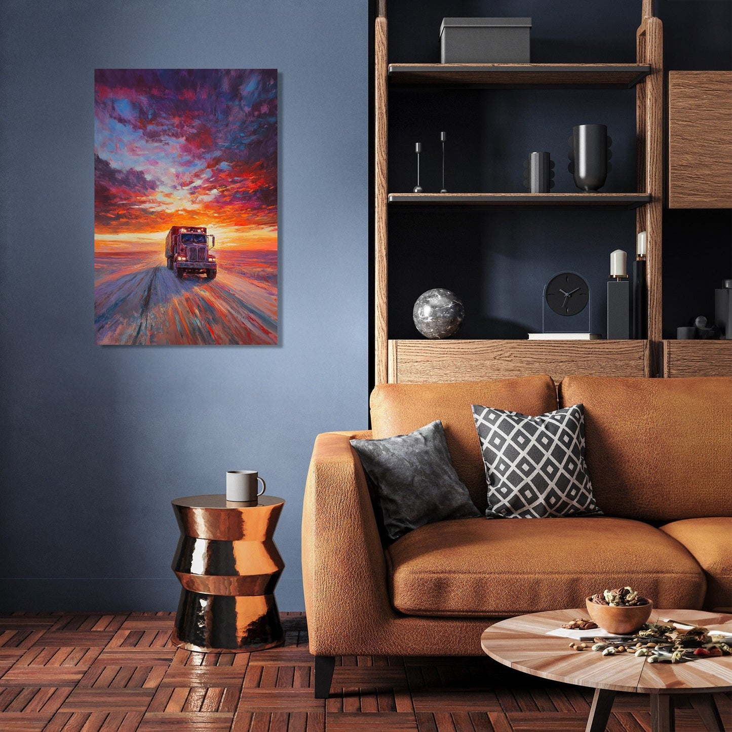 Desert Lorry Sunset Canvas
