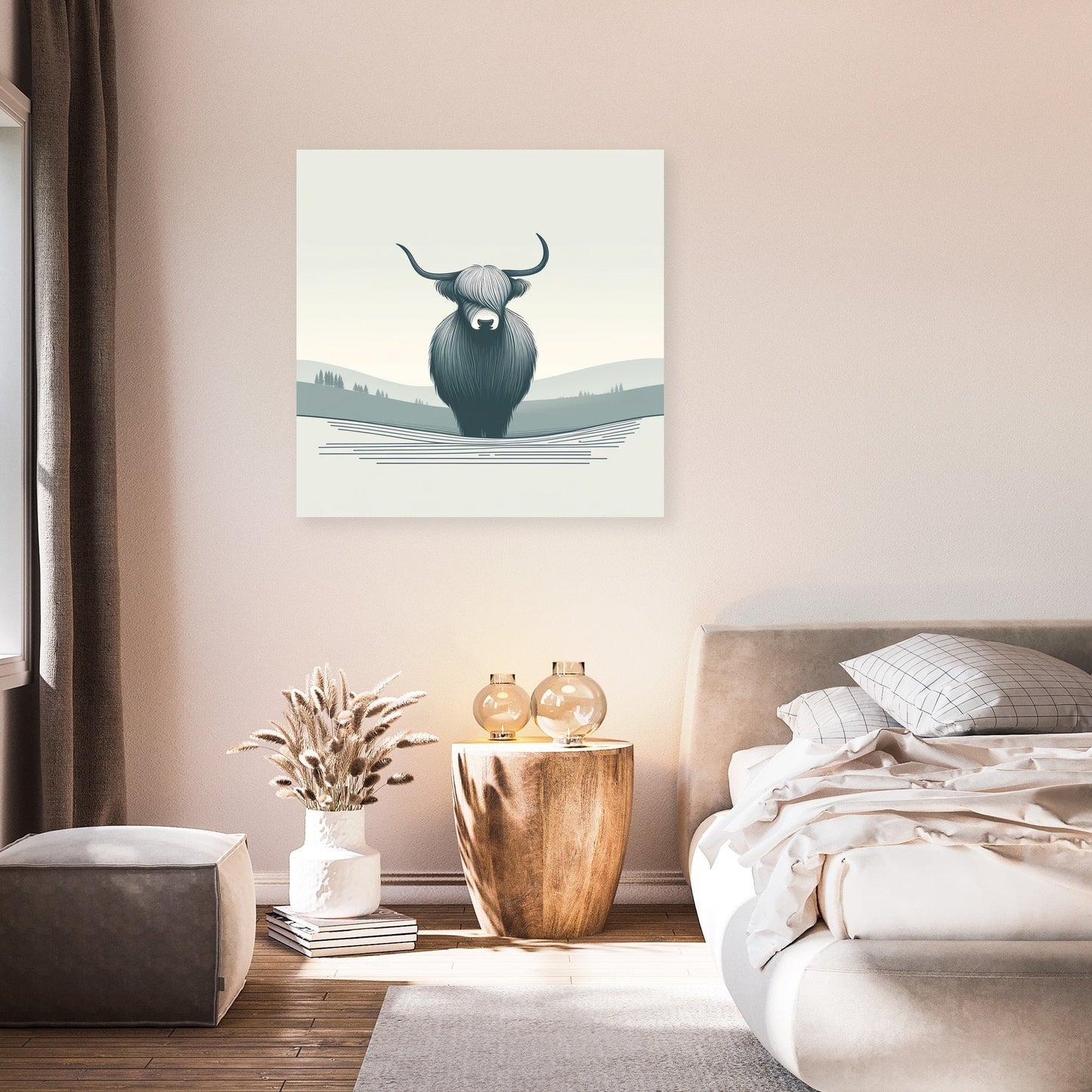 Serene Highland Cow Canvas