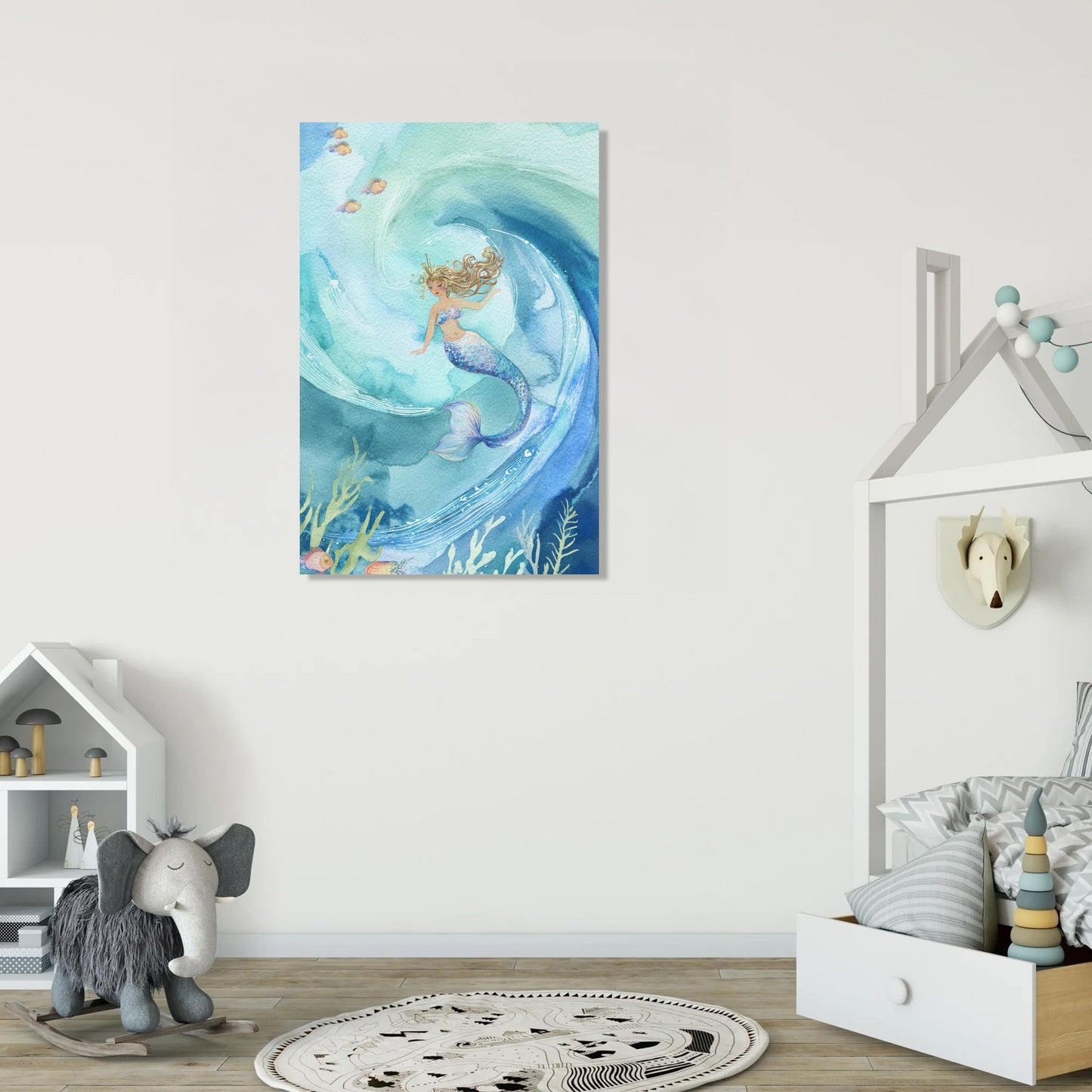 Mermaid's Golden Crown Canvas