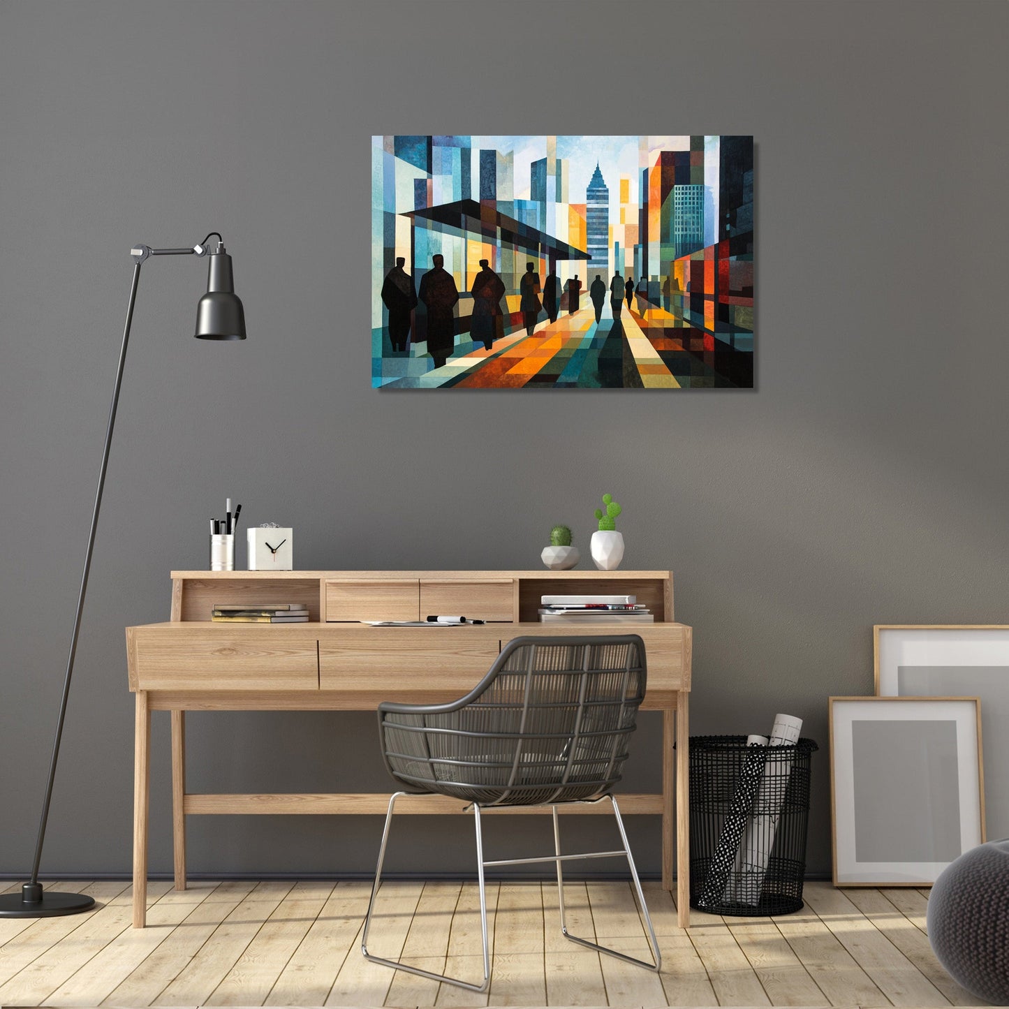Geometric Bus Stop Canvas