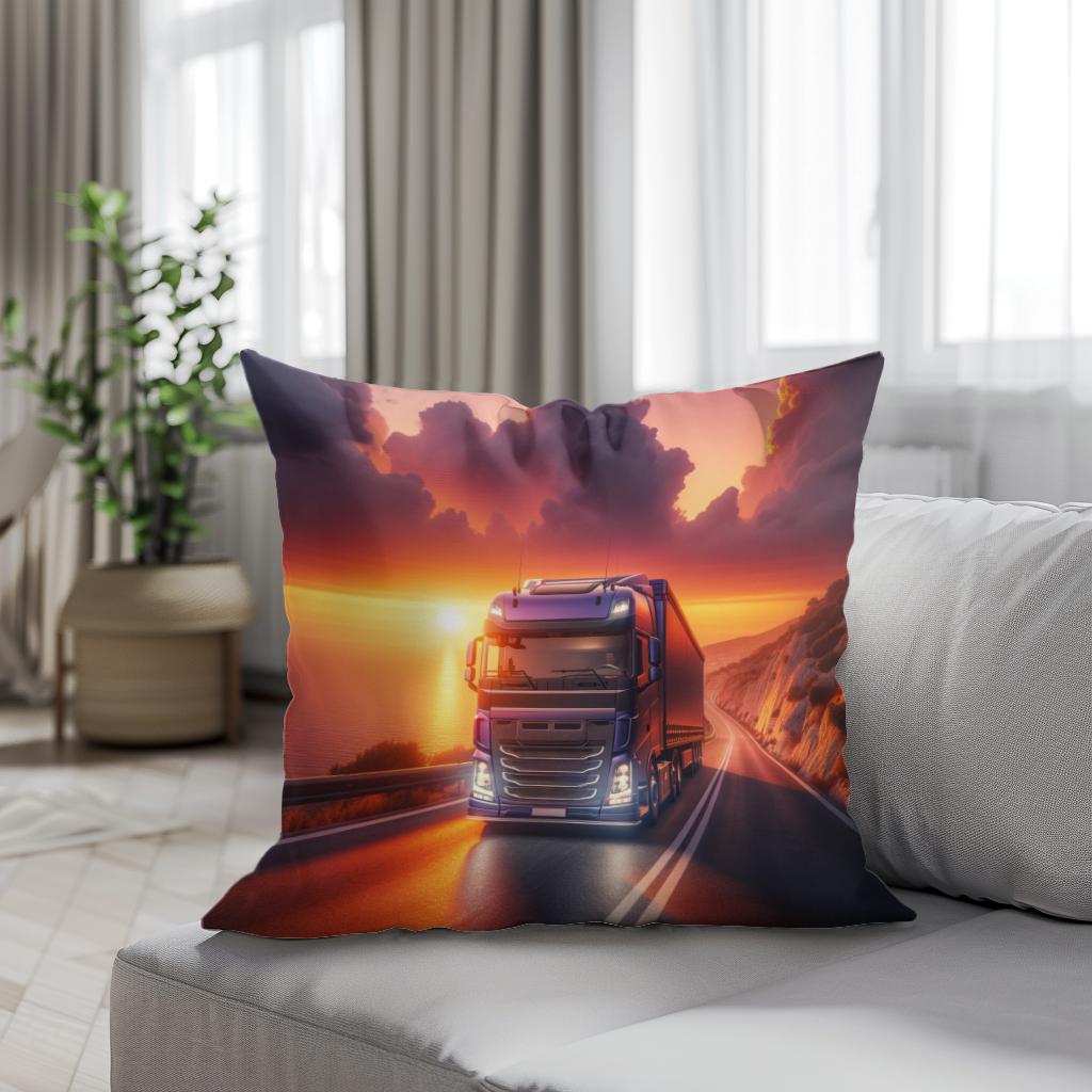 Coastal Sunset Journey Cotton Cushion