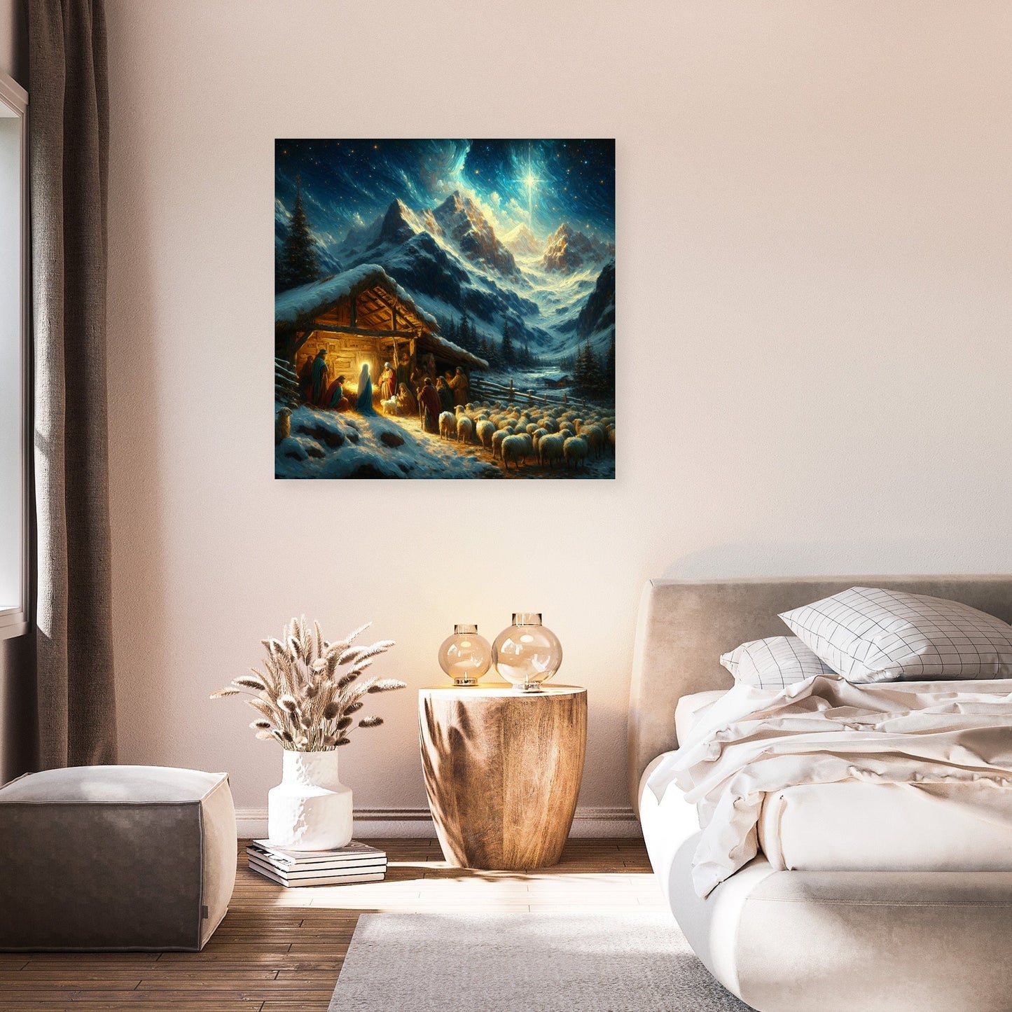 Nativity Serenity Mountain Canvas