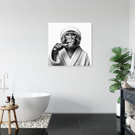 Dental Routine Monkey Canvas